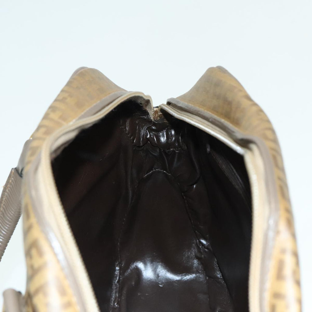 FENDI Zucchino Canvas Hand Bag Brown Gold ep6039