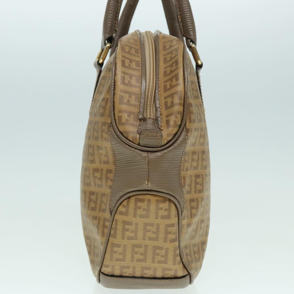 FENDI Zucchino Canvas Hand Bag Brown Gold ep6039