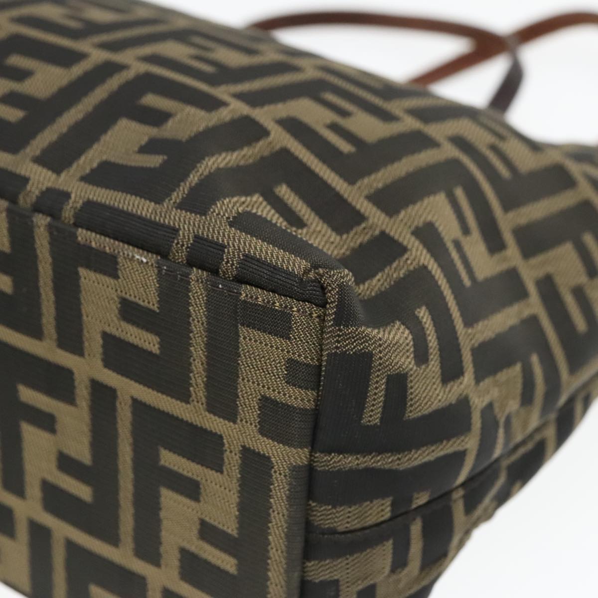 FENDI Zucca Canvas Tote Bag Brown Silver ep6043