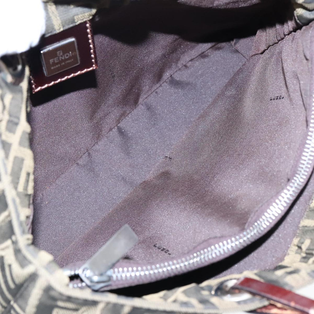 FENDI Zucca Canvas Tote Bag Brown Silver ep6043