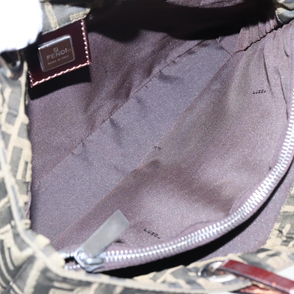 FENDI Zucca Canvas Tote Bag Brown Silver ep6043