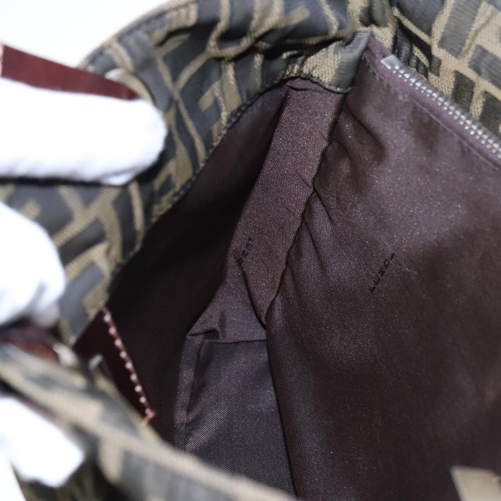 FENDI Zucca Canvas Tote Bag Brown Silver ep6043