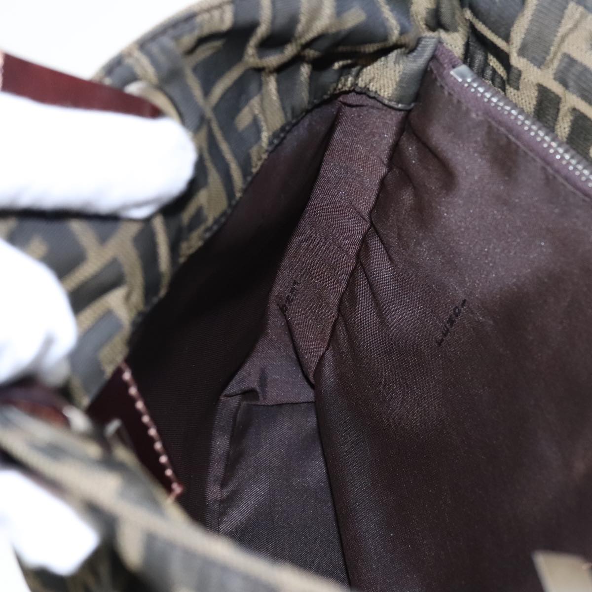 FENDI Zucca Canvas Tote Bag Brown Silver ep6043