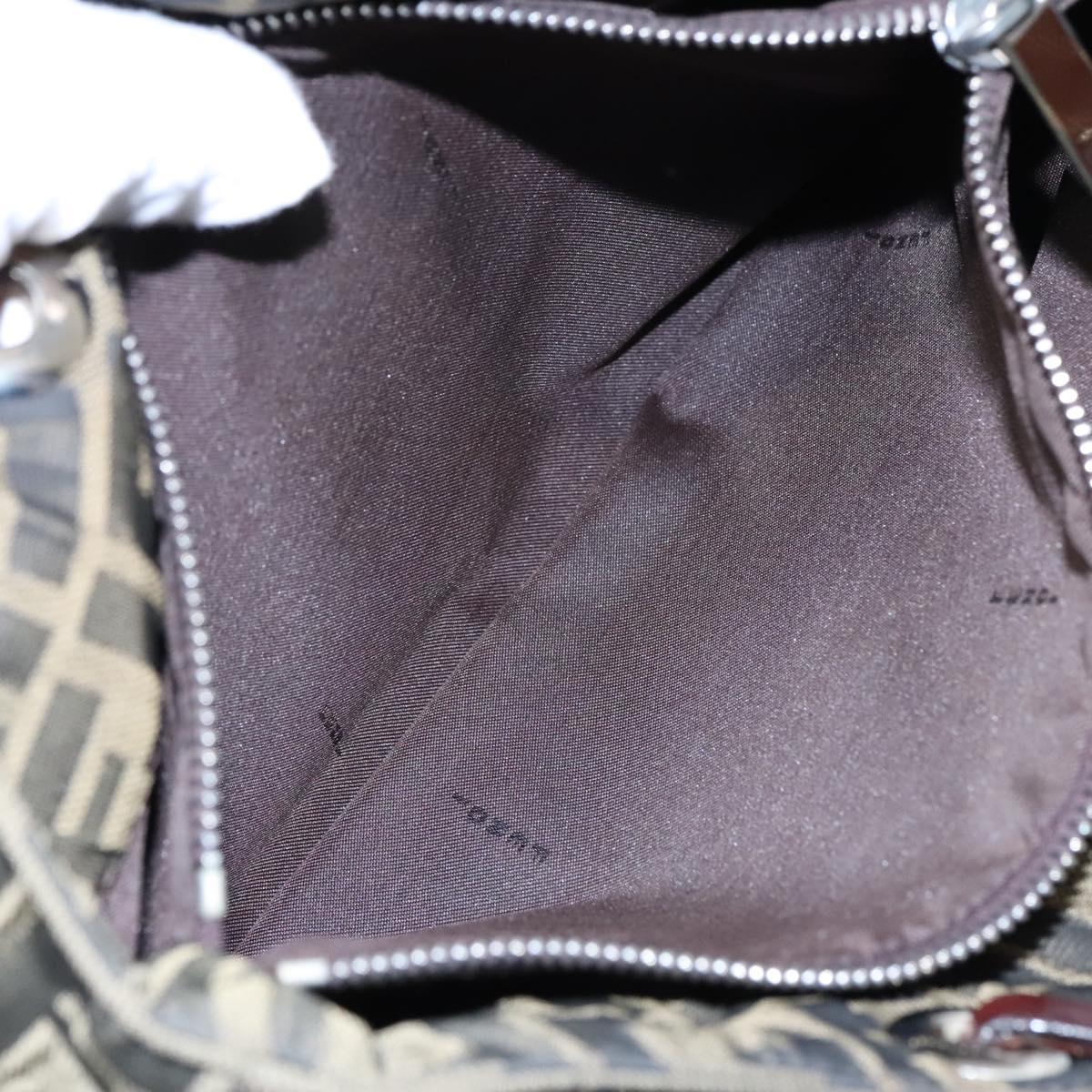 FENDI Zucca Canvas Tote Bag Brown Silver ep6043
