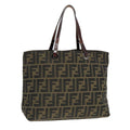 FENDI Zucca Canvas Tote Bag Brown Silver ep6043