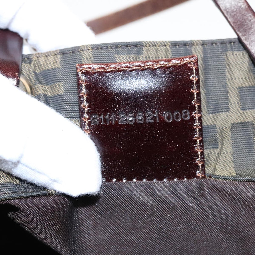 FENDI Zucca Canvas Tote Bag Brown Silver ep6043