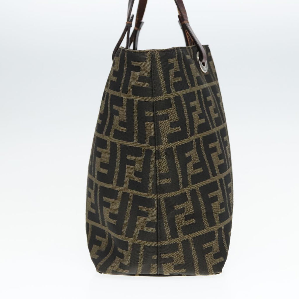 FENDI Zucca Canvas Tote Bag Brown Silver ep6043