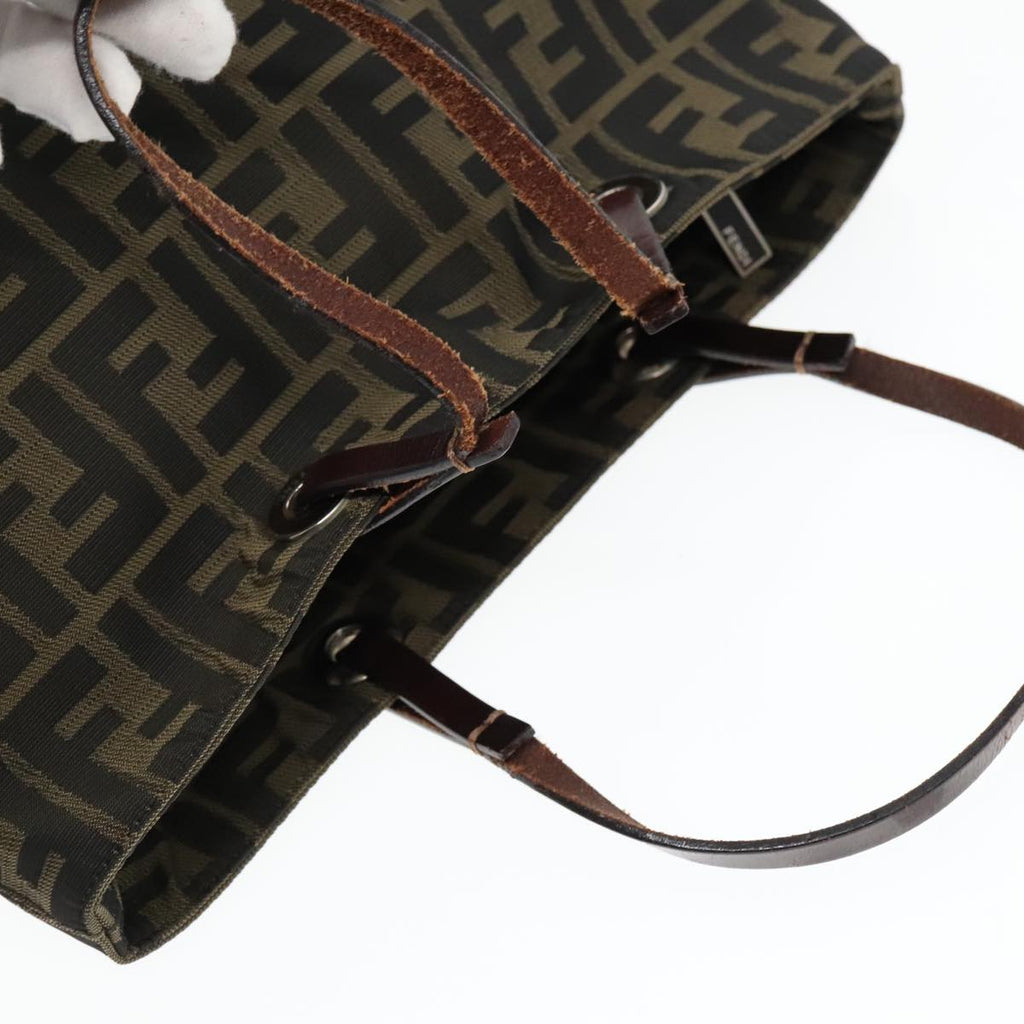 FENDI Zucca Canvas Tote Bag Brown Silver ep6043