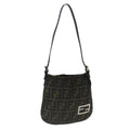 FENDI Zucca Canvas Hand Bag Brown Black Silver ep6060