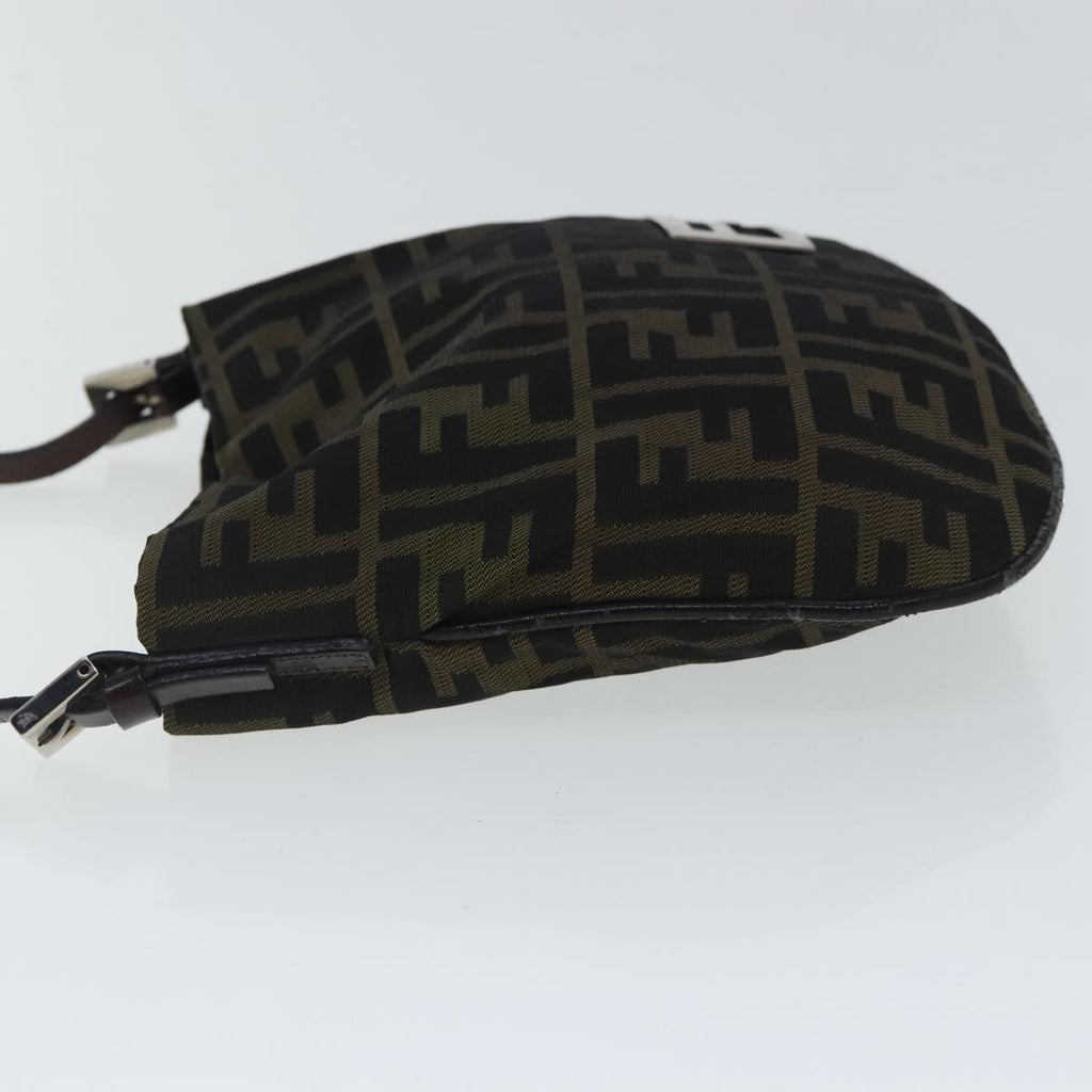 FENDI Zucca Canvas Hand Bag Brown Black Silver ep6060