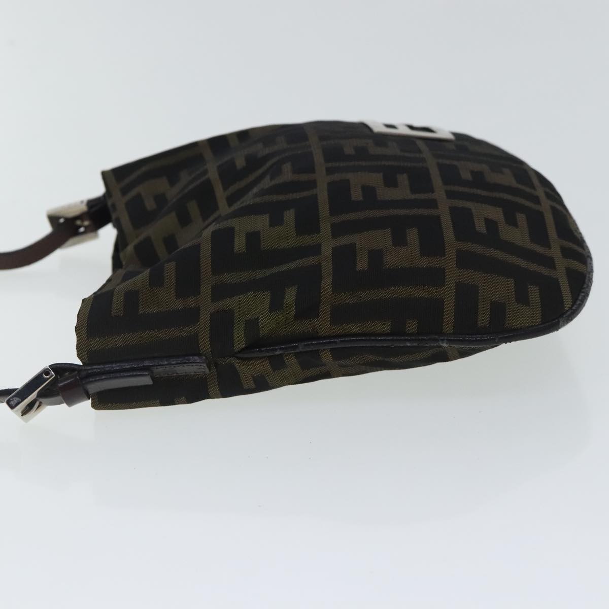 FENDI Zucca Canvas Hand Bag Brown Black Silver ep6060