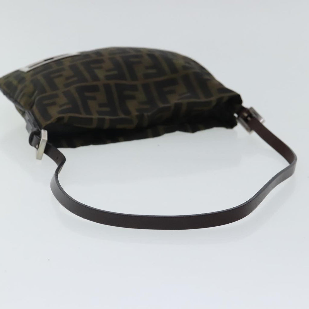 FENDI Zucca Canvas Hand Bag Brown Black Silver ep6060