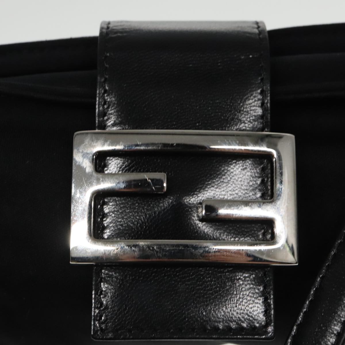 FENDI Shoulder Bag Nylon Black Silver ep6065