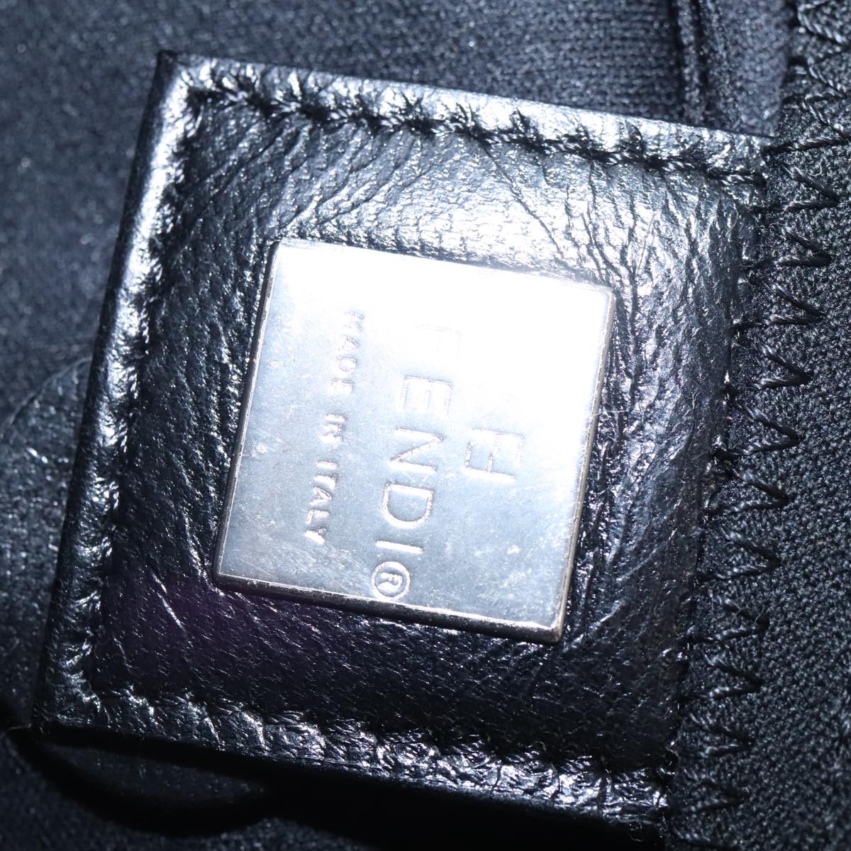 FENDI Shoulder Bag Nylon Black Silver ep6065