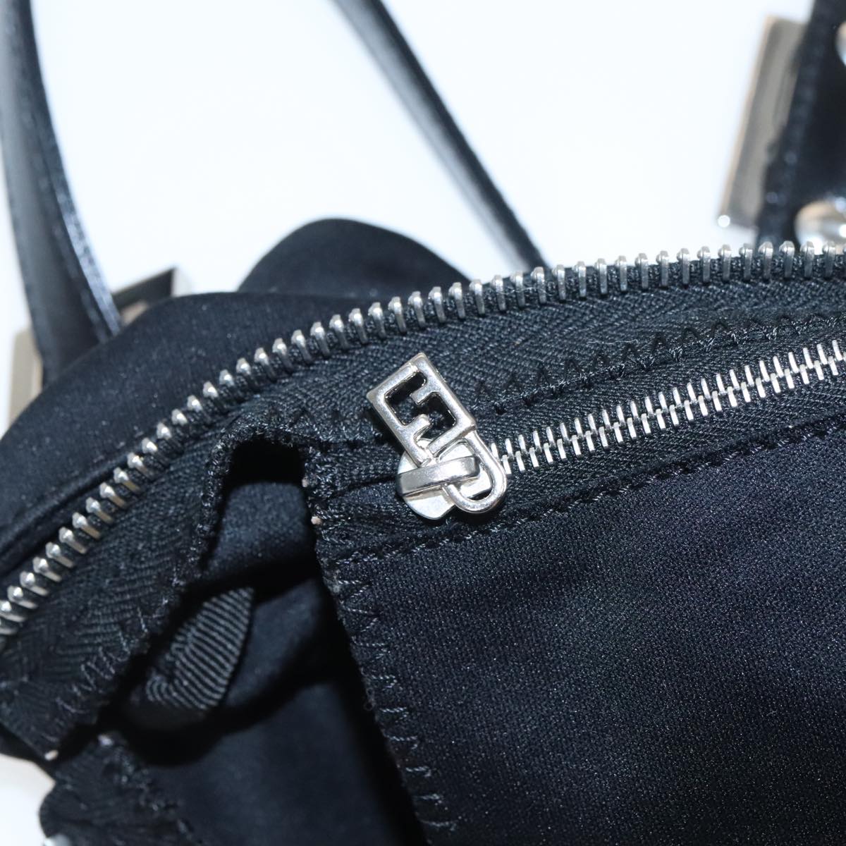FENDI Shoulder Bag Nylon Black Silver ep6065