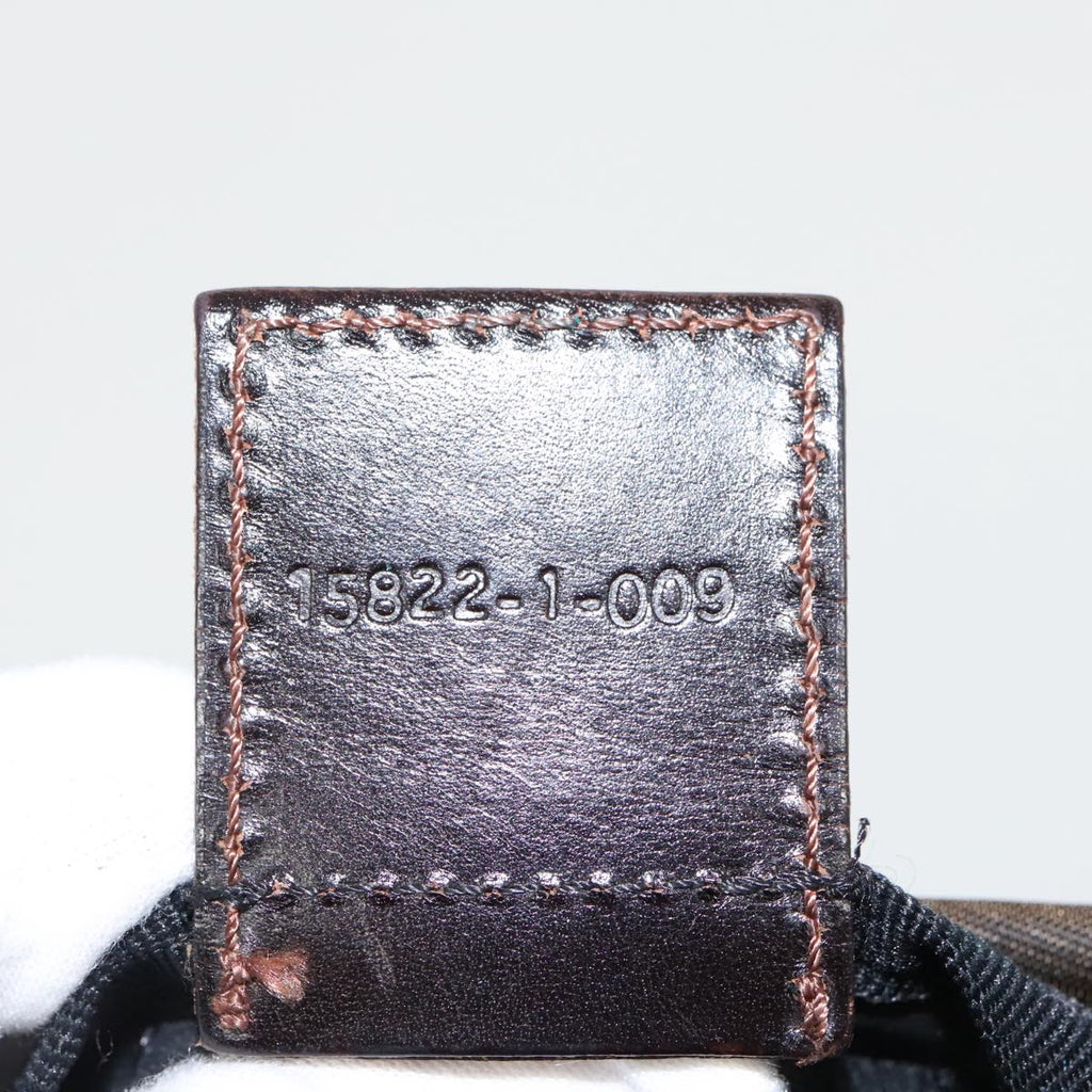 FENDI Zucca Canvas Hand Bag Brown Black Silver ep6144