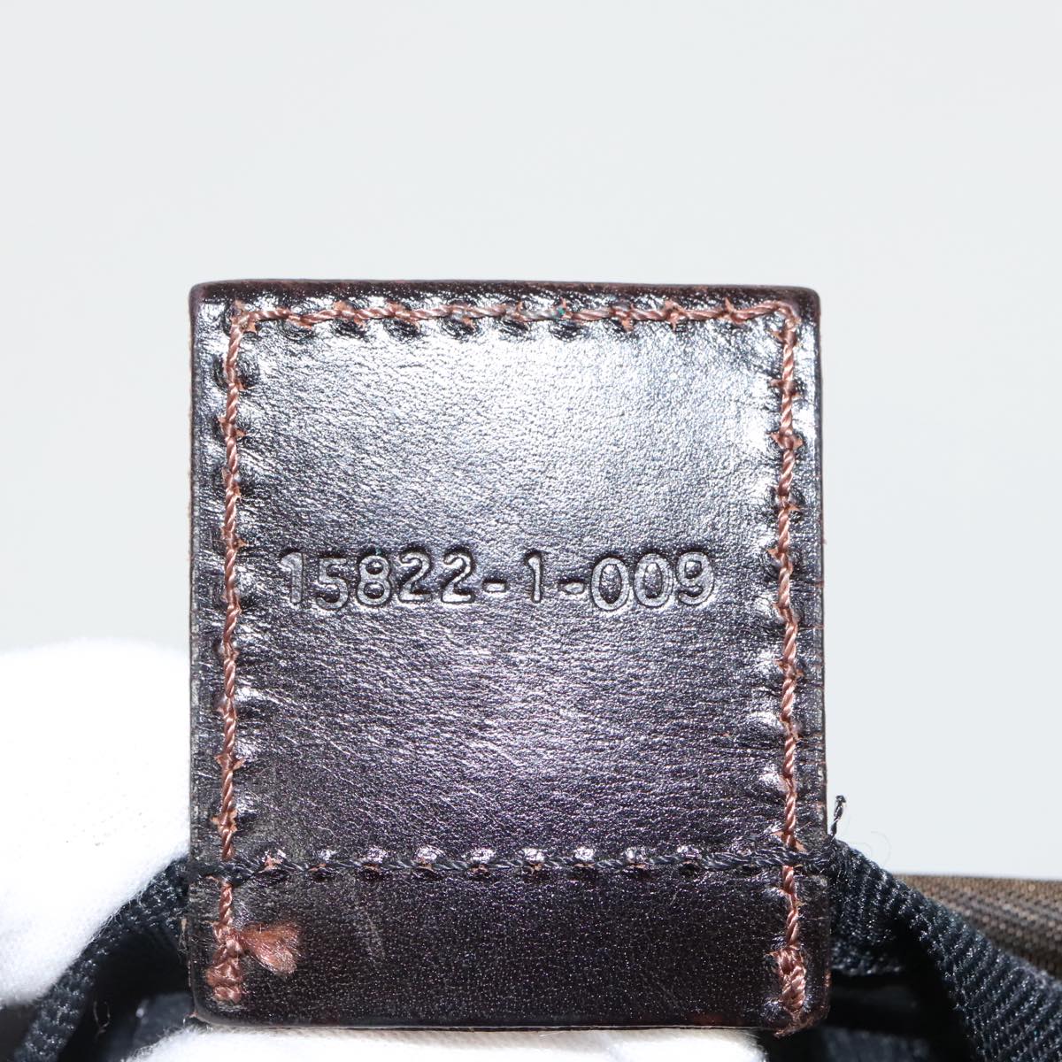 FENDI Zucca Canvas Hand Bag Brown Black Silver ep6144