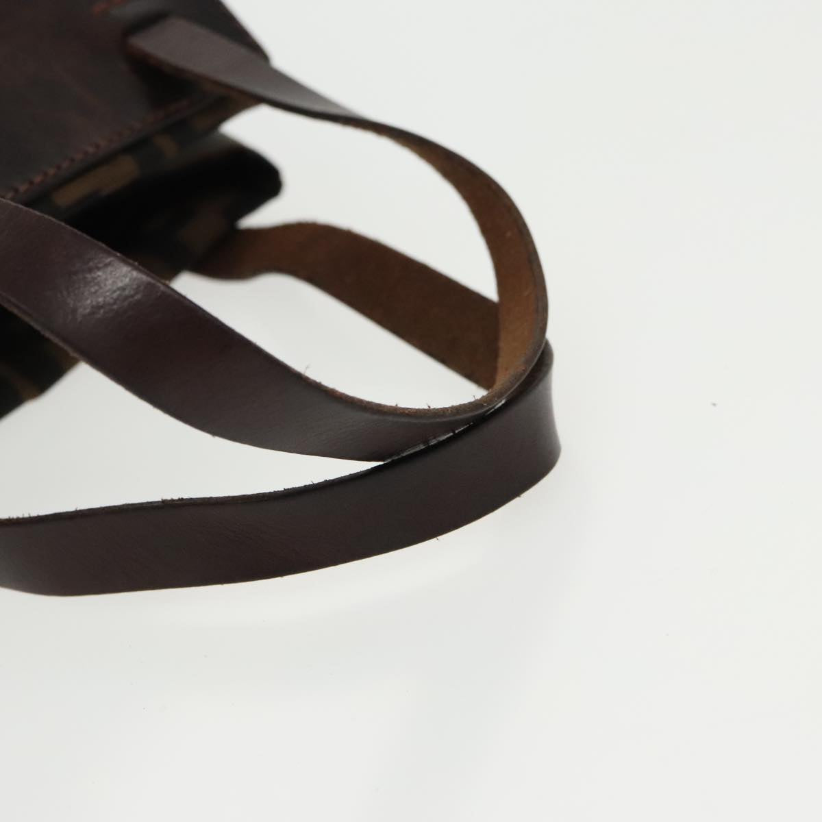 FENDI Zucca Canvas Hand Bag Brown Black Silver ep6144