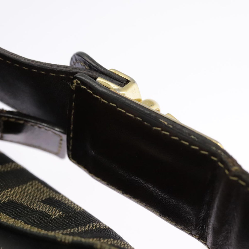 FENDI Zucca Canvas Hand Bag Black Brown Gold ep6166