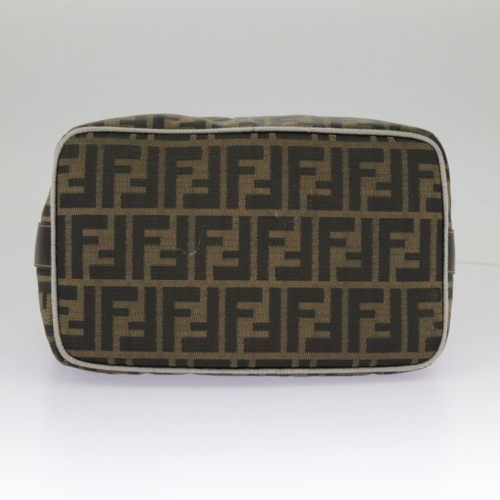 FENDI Zucca Canvas Hand Bag Black Brown Gold ep6166