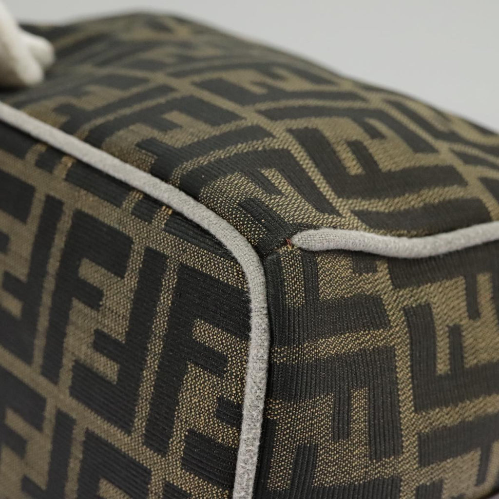 FENDI Zucca Canvas Hand Bag Black Brown Gold ep6166