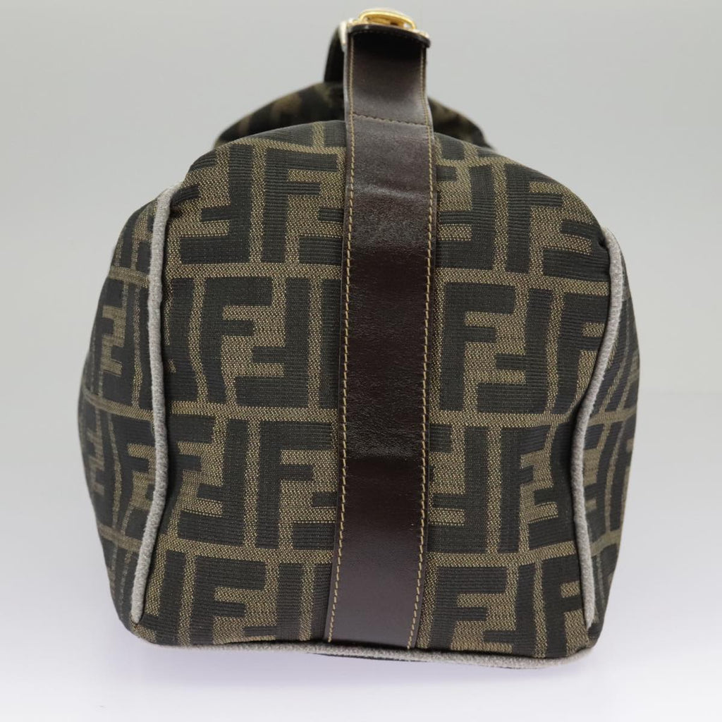 FENDI Zucca Canvas Hand Bag Black Brown Gold ep6166