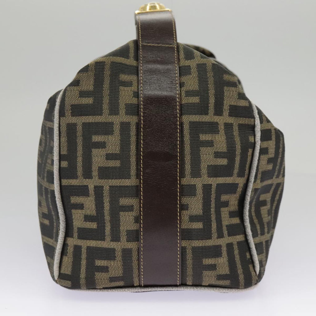 FENDI Zucca Canvas Hand Bag Black Brown Gold ep6166
