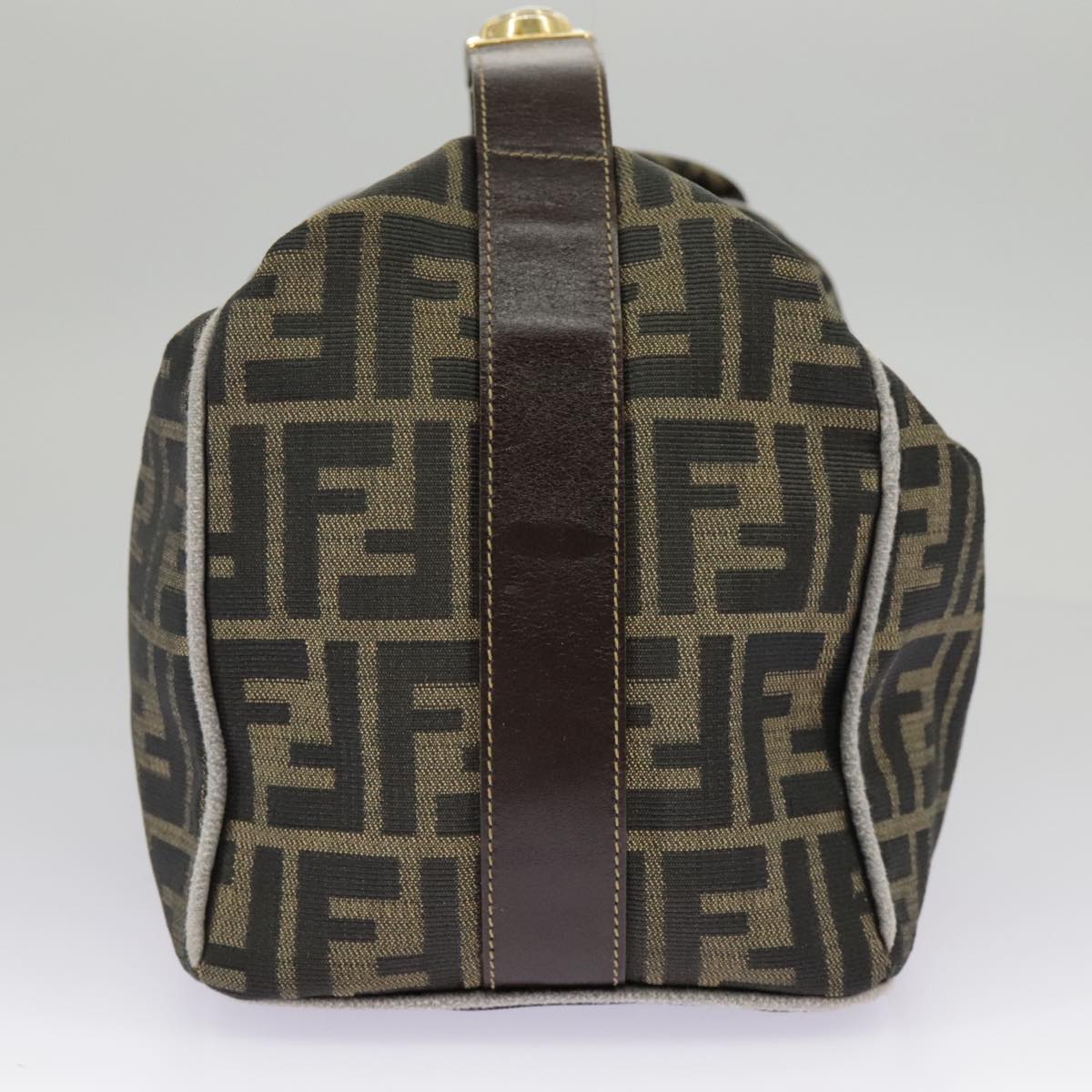 FENDI Zucca Canvas Hand Bag Black Brown Gold ep6166