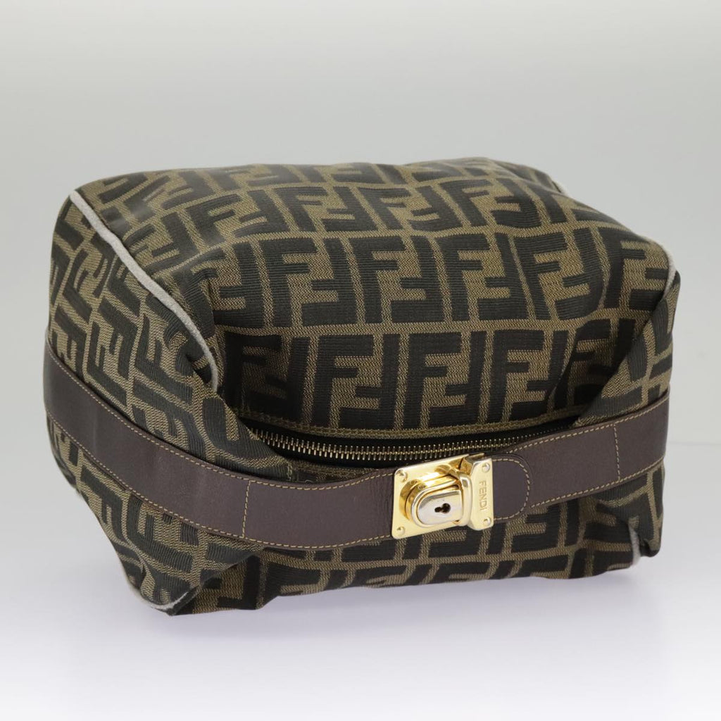 FENDI Zucca Canvas Hand Bag Black Brown Gold ep6166