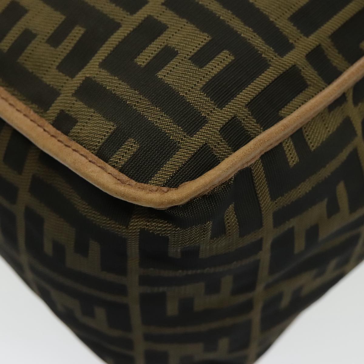 FENDI Zucca Canvas Shoulder Bag Black Brown ep6186