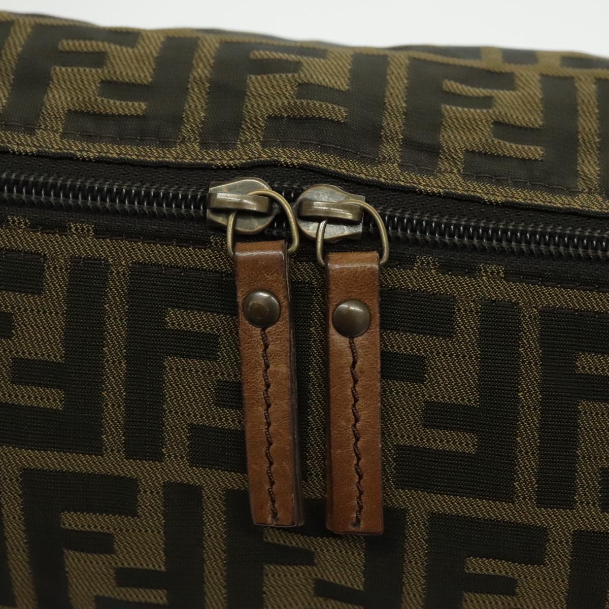 FENDI Zucca Canvas Shoulder Bag Black Brown ep6186