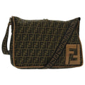 FENDI Zucca Canvas Shoulder Bag Black Brown ep6186