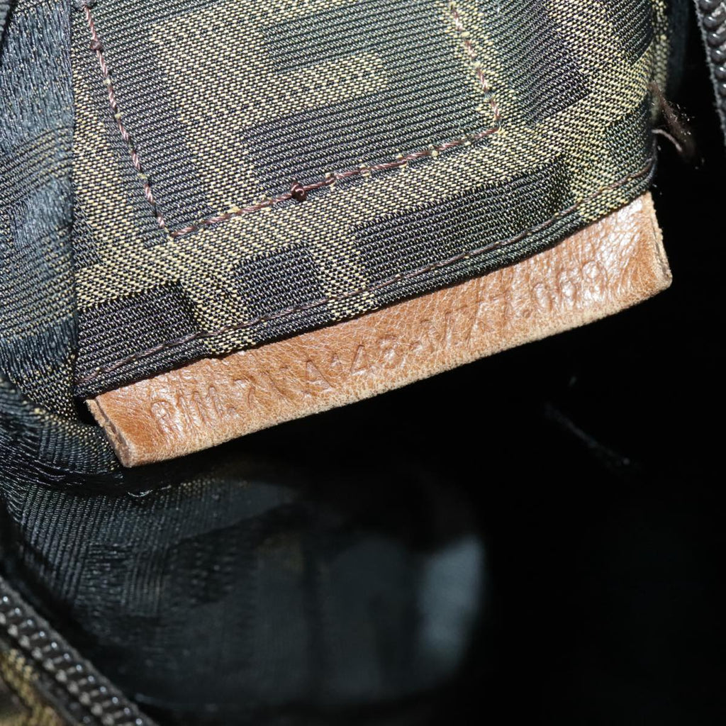 FENDI Zucca Canvas Shoulder Bag Black Brown ep6186