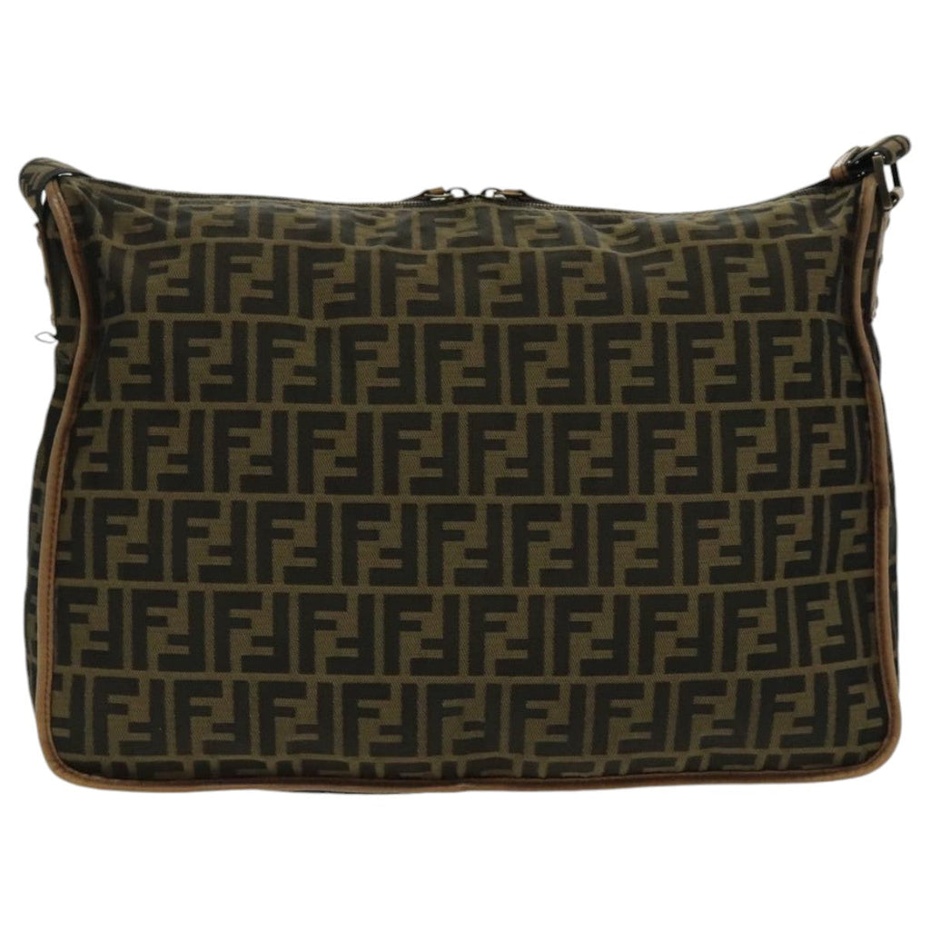 FENDI Zucca Canvas Shoulder Bag Black Brown ep6186