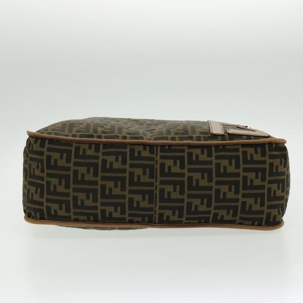 FENDI Zucca Canvas Shoulder Bag Black Brown ep6186