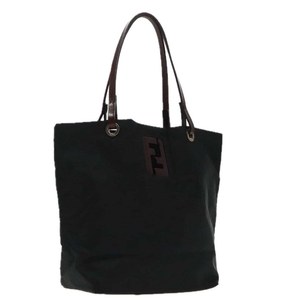FENDI Hand Bag Nylon Black Silver ep6196