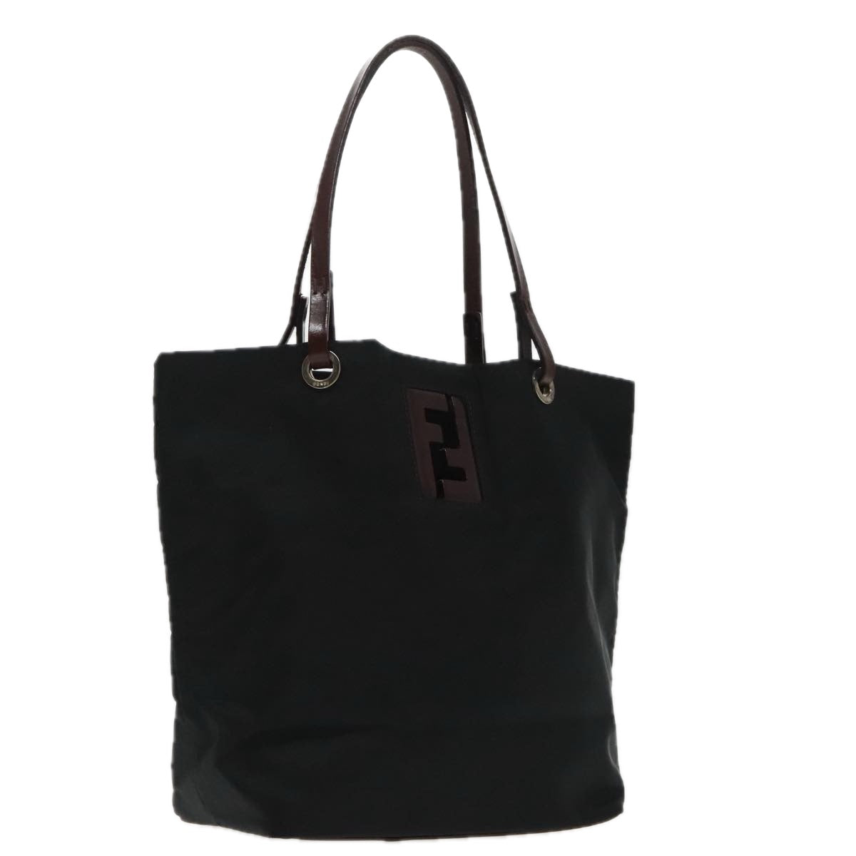 FENDI Hand Bag Nylon Black Silver ep6196