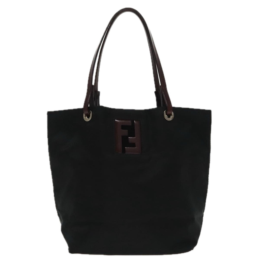 FENDI Hand Bag Nylon Black Silver ep6196