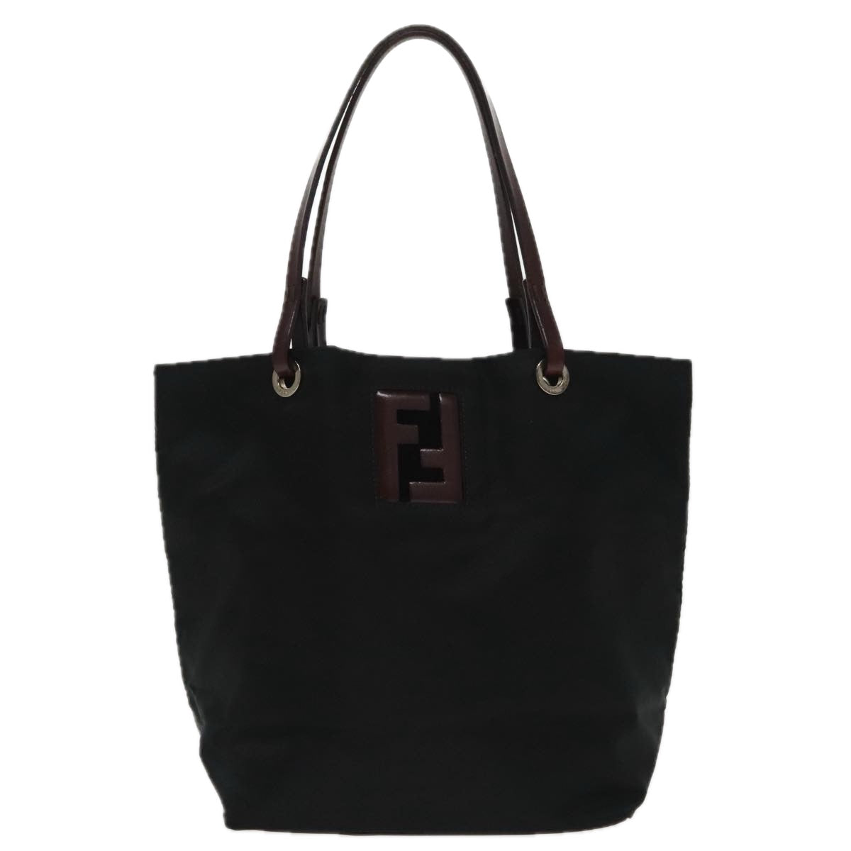 FENDI Hand Bag Nylon Black Silver ep6196