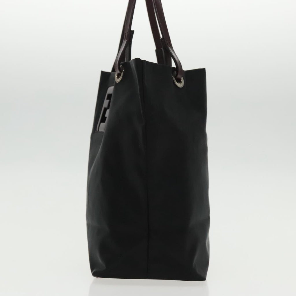 FENDI Hand Bag Nylon Black Silver ep6196