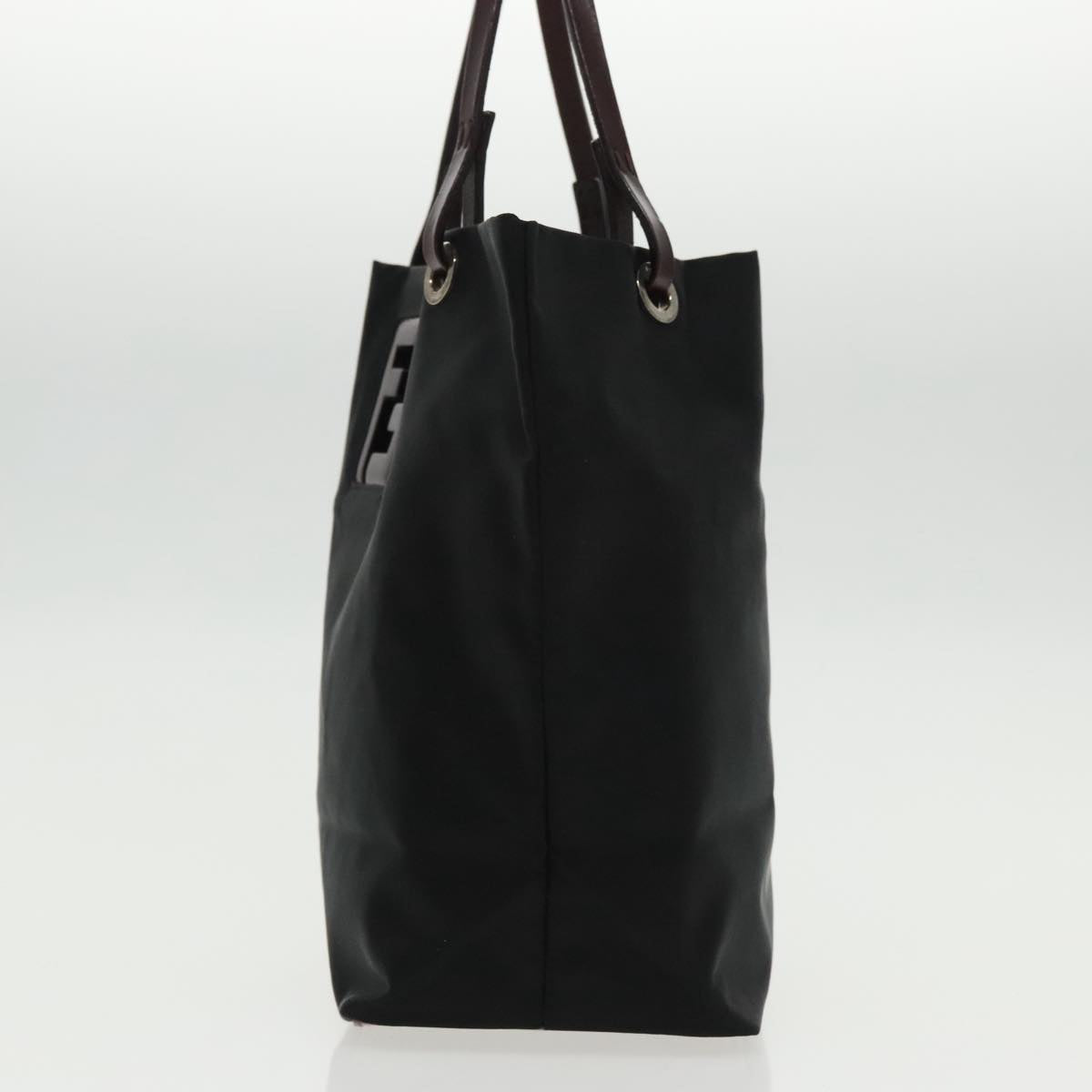 FENDI Hand Bag Nylon Black Silver ep6196