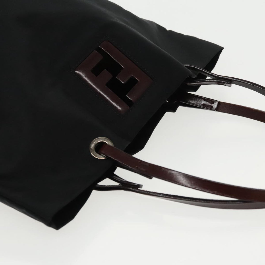 FENDI Hand Bag Nylon Black Silver ep6196