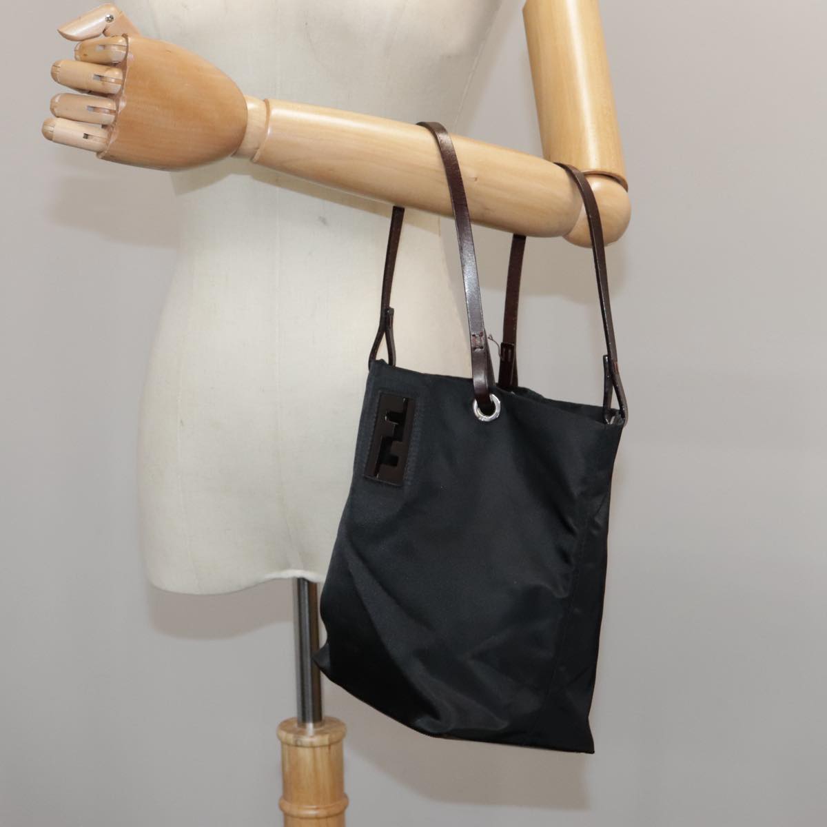 FENDI Hand Bag Nylon Black ep6199