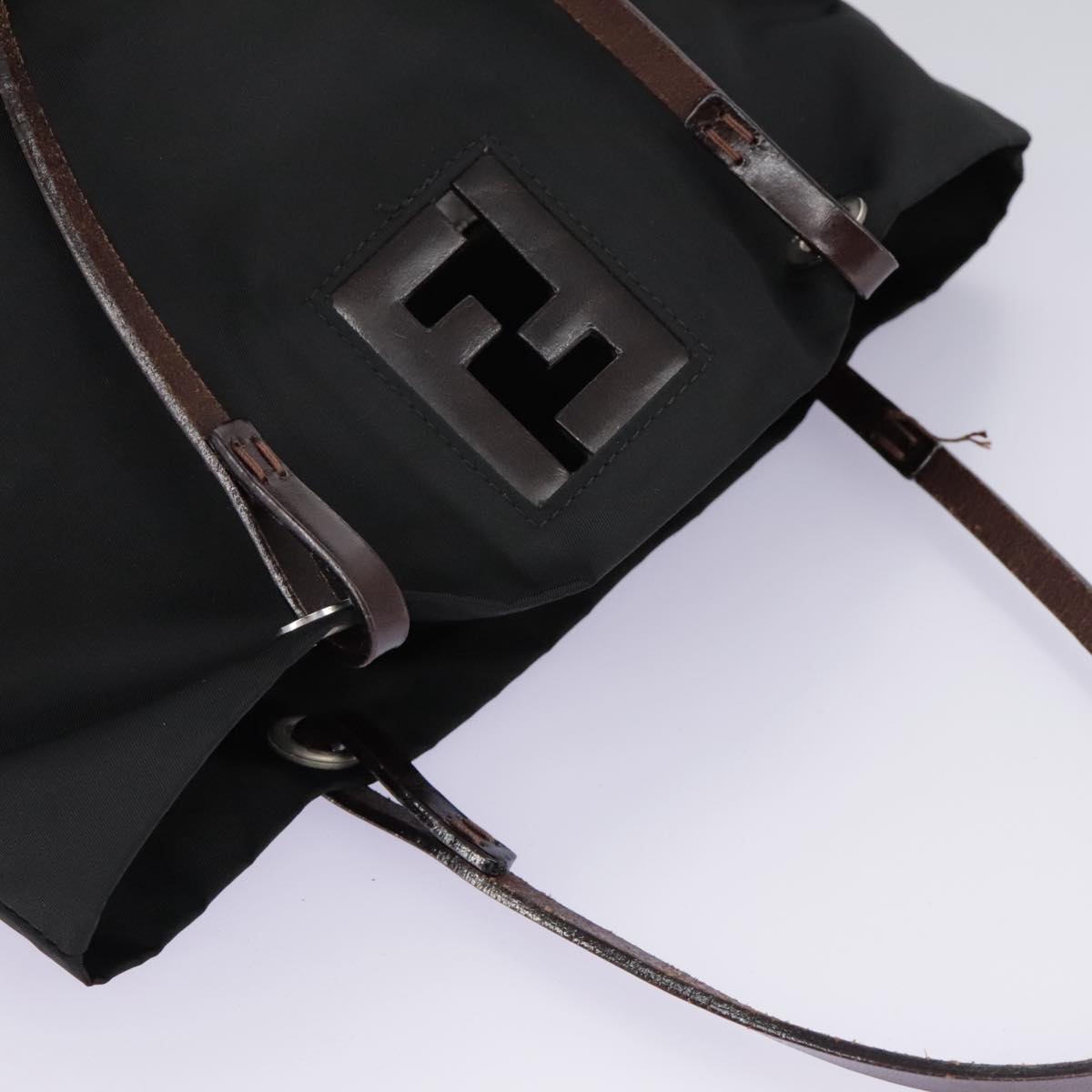 FENDI Hand Bag Nylon Black ep6199