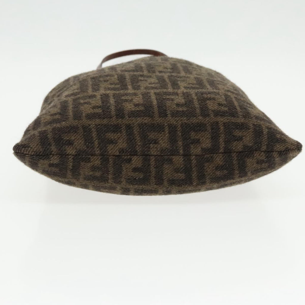 FENDI Zucca Canvas Tote Bag Wool Brown Black ep6200