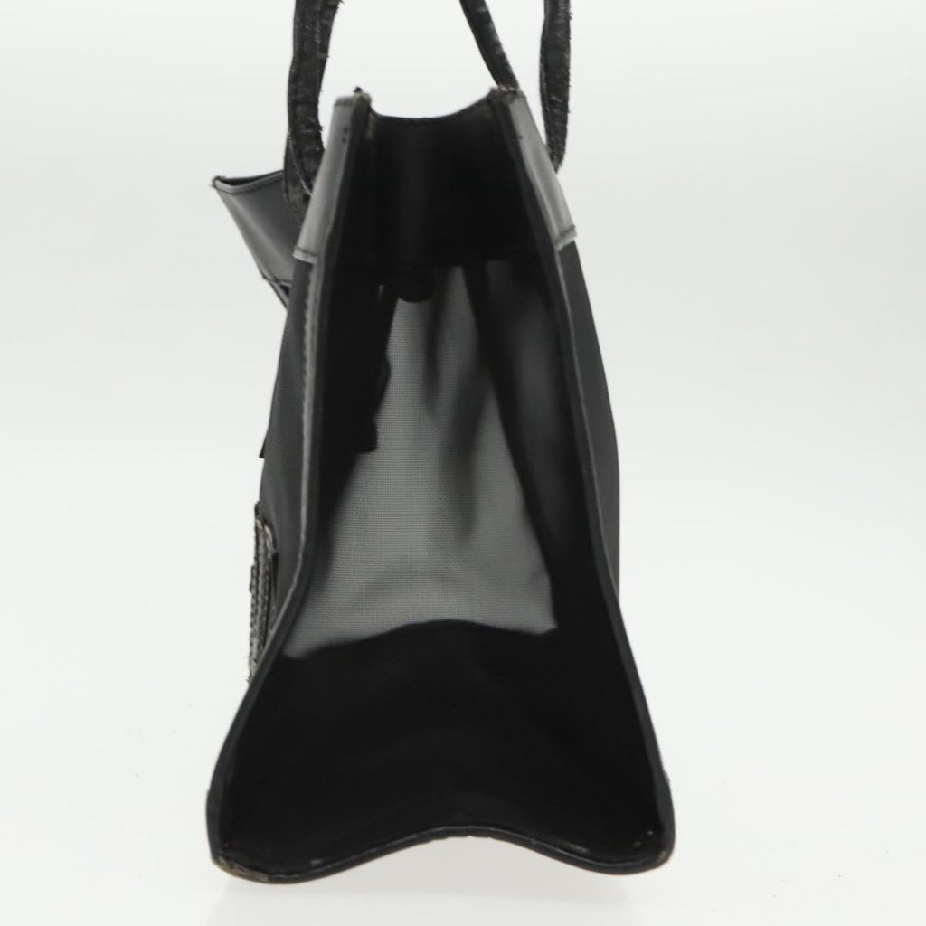 FENDI Mesh Tote Bag Leather Black ep6207