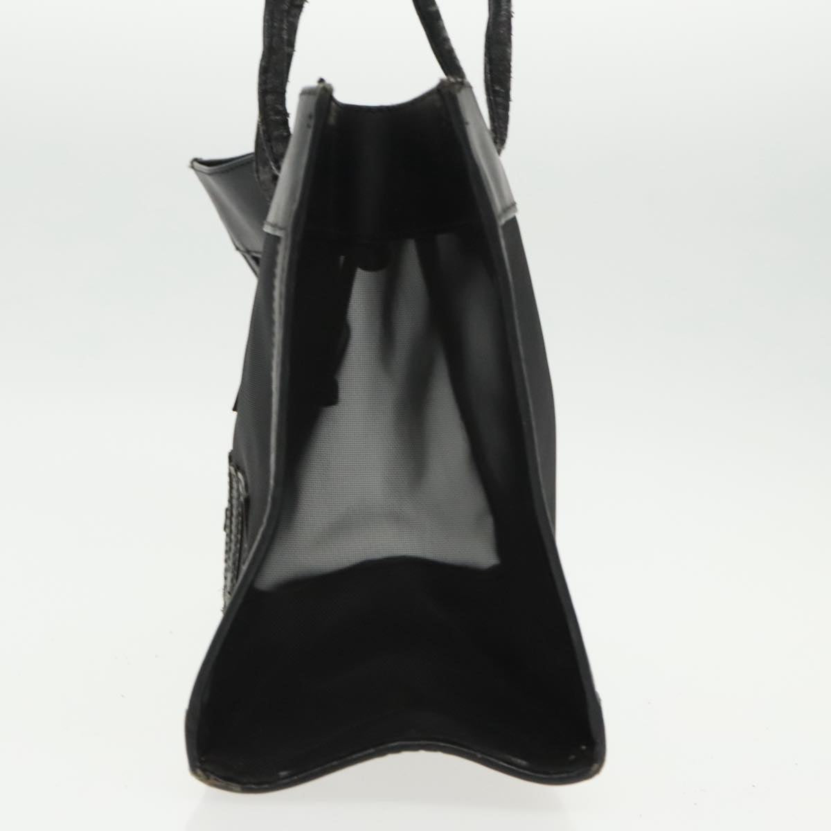 FENDI Mesh Tote Bag Leather Black ep6207
