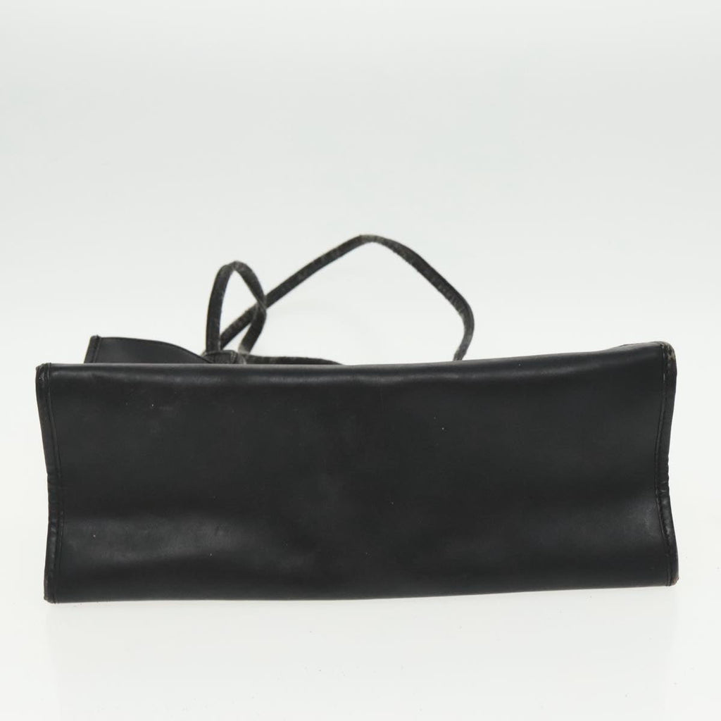 FENDI Mesh Tote Bag Leather Black ep6207