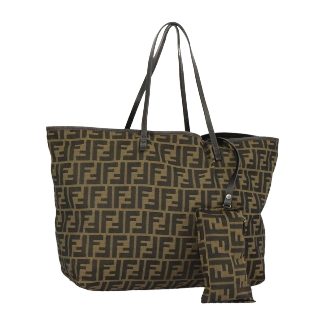 FENDI Zucca Canvas Tote Bag Brown Black ep6212