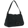 FENDI Mamma Baguette Shoulder Bag Cotton Gray Silver ep6216